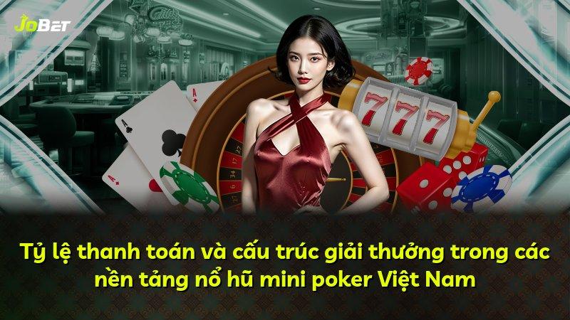 Tỷ lệ thanh toán và cấu trúc giải thưởng trong các nền tảng nổ hũ mini poker Việt Nam